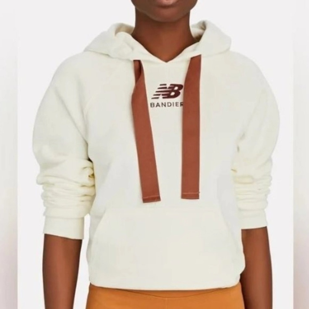 New Balance Cream and Brown Relaxed Hoodie - Picture 2 of 8